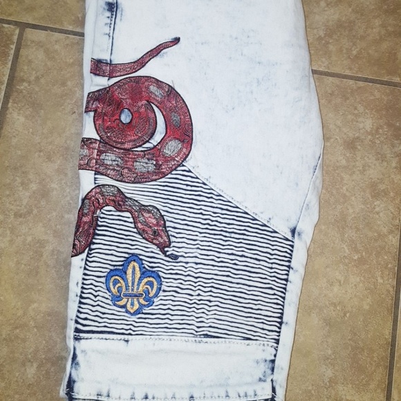 🚫SOLD!!🚫Snake Denim Biker Jeans 36w - Picture 6 of 8